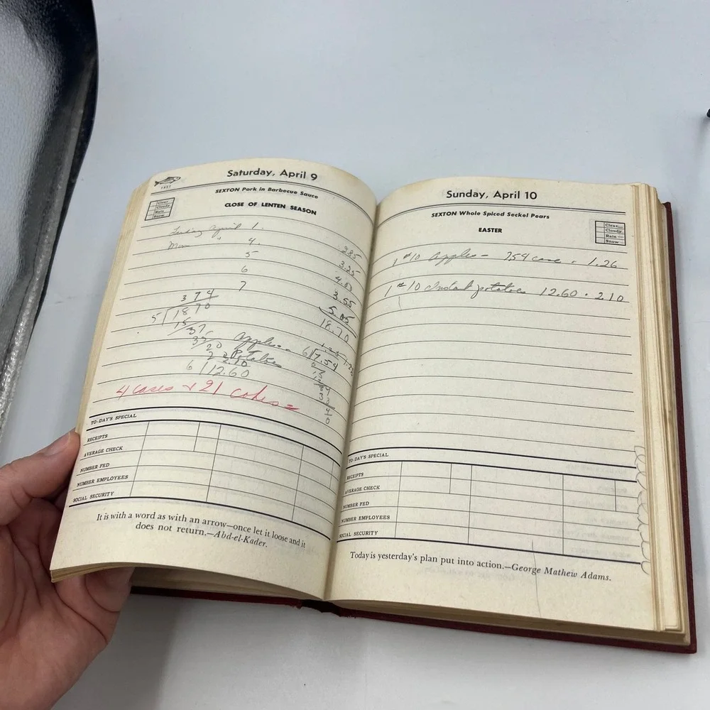 Vtg 1955 John Sexton & Co Desk Diary Cookbook 34th Edition Restaurant Ephemera